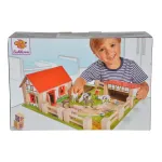 Ferma de jucarie din lemn 38x35 cm cu 21 accesorii pentru copii