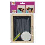 Tablita de scris din lemn Eichhorn 25x18 cm cu creioane si burete