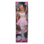 Papusa Steffi Balerina 29 cm cu rochie roz si accesorii de balet