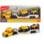 Camion Volvo Mack cu remorcă, basculantă și tractor de construcții