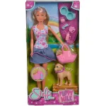 Papusa Steffi Love cu catelusii la plimbare, 29 cm, 10 accesorii