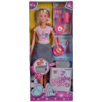 Papusa Steffi cu set pentru micul dejun si toaster interactiv