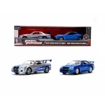 Set 2 mașinuțe metalice Fast & Furious Brian's Nissan Skyline GT-R 1:32