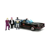 Set Batmobil metalic Batman Classic TV 1:24 cu 4 figurine