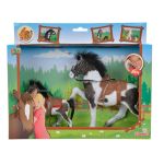 Set cal si ponei Simba Beauty Horse negru, material soft, 3+ ani