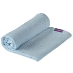 Păturică pentru bebeluși din bumbac organic 120x140 cm, bleu, Clevamama