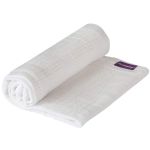 Păturică pentru bebeluși din bumbac organic 120x140 cm, albă, Clevamama