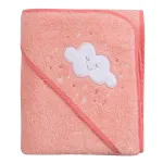 Prosop de baie pentru bebelus si mama, roz, cu gluga, Clevamama 2922N