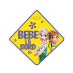 Semn auto Bebe la Bord Frozen pentru geam, cu ventuză, 13 x 13 cm