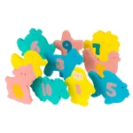 Set jucarii de baie Clevamama cu 10 piese colorate si saculet