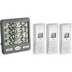 Termo-higrometru wireless TFA cu 3 senzori pentru interior si exterior