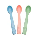 Set 3 lingurite bio pentru bebelusi NIP Eat Green, 4+ luni, colorate