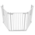 Tarc de siguranță modular pentru copii cu 3 panouri și ușă, alb, Noma