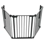 Tarc de siguranta modular pentru copii cu 3 panouri, metal negru, Noma