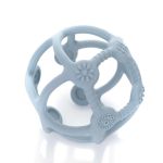 Jucărie pentru dentiție 2 în 1 Reer Bite&Play, silicon, albastră, 0+ luni