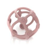 Jucarie pentru dentitie 2in1 din silicon roz pentru bebelusi 0+ luni Reer