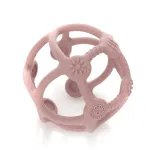 Jucarie pentru dentitie 2in1 din silicon roz pentru bebelusi 0+ luni Reer