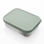 Cutie de pranz pentru alimente, din inox, cu compartimente din silicon, capac din silicon, fara BPA, lavabile in masina de spalat vase, Reer Lunchbox 25143