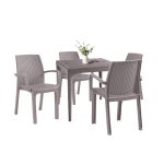 Set mobilier de grădină Leziter Natale 4+1, cappuccino, 4 scaune