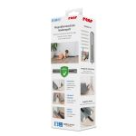 Protectie impotriva prinderii degetelor sub usa, opreste curentii de aer si izoleaza fonic, husa lavabila, 0-24 luni, gri, Reer 70121