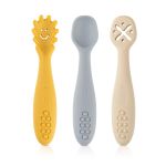 Set 3 lingurite din silicon LittleYummie, pentru bebelusi, 6+ luni, Reer 23072
