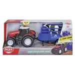 Tractor de jucărie Massey Ferguson cu remorcă, sunete și lumini