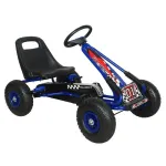 Kart cu pedale pentru copii KidsCare Racer Air, roti gonflabile, albastru