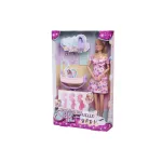 Papusa Steffi Love Hello Baby cu burtica interactiva si accesorii