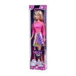 Papusa Steffi Love Neon Style Roz, tinuta fashion neon, 29 cm