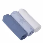 Set 3 paturici din muselina albastre pentru bebelusi Clevamama