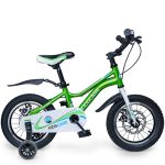 Bicicletă pentru copii 2-4 ani KidsCare 12 inch cu roți ajutătoare, verde