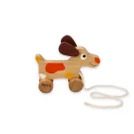 Jucarie din lemn de tras Catelus Lelin pentru copii 1+