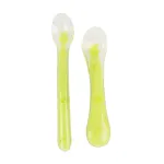 Set 2 lingurite flexibile din silicon pentru diversificare, verde