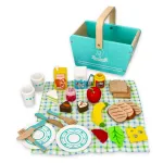Set picnic din lemn cu 26 piese pentru copii, cos Lelin L40203