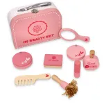 Trusa de infrumusetare din lemn pentru fetite, cu valiza Lelin L50152