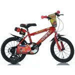 Bicicletă pentru copii Cars Dino Bikes 14 inch, roșie, cu roți ajutătoare