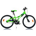 Bicicletă pentru copii Dino Bikes verde, 20 inch, cu frâne și șa reglabilă