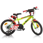 Bicicletă pentru copii Dino Bikes 416, 16 inch, verde, cu roți ajutătoare