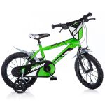 Bicicletă pentru copii Dino Bikes R88, 14 inch, verde, cu roți ajutătoare