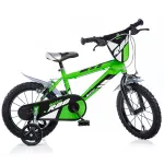 Bicicletă pentru copii Dino Bikes R88, 16 inch, verde, cu roți ajutătoare