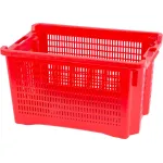 Ladă perforată ICS 40 L pentru fructe și legume, roșie, 56,5x36,5x31 cm