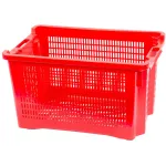 Ladă perforată ICS 40 L pentru fructe și legume, roșie, 56x35x31 cm