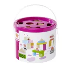 Set blocuri de construcție din lemn Eichhorn Color, 50 piese