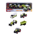 Set Majorette Farm Claas cu 5 vehicule agricole metalice, 7,5 cm