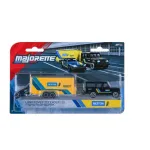 Set Majorette Transporter Deluxe cu Land Rover Defender 110 si Toyota GR Supra