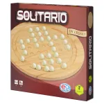 Joc Solitaire din lemn cu 33 de bile, joc clasic de strategie