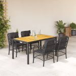 Set mobilier de grădină cu perne, 5 piese, negru, poliratan GartenMobel Dekor