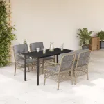 Set mobilier pentru grădină, 5 piese, cu perne, bej, poliratan GartenMobel Dekor