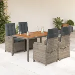 Set mobilier de grădină cu perne, 5 piese, gri, poliratan GartenMobel Dekor