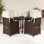 Set mobilier de grădină, 5 piese, cu perne, maro, poliratan GartenMobel Dekor